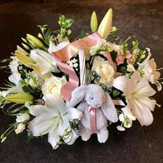Pink &amp; White Basket