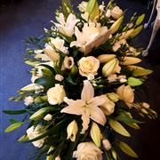 White Lily &amp; Rose Casket Spray