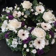 White &amp; Purple Wreath