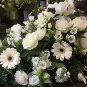 White mixed Casket Spray