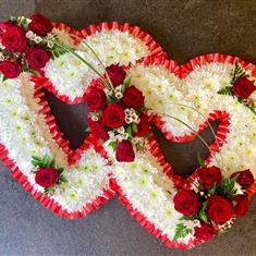 Double Red Rose Heart