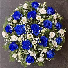 Blue &amp; White Rose posy