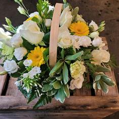 Yellow &amp; White Basket