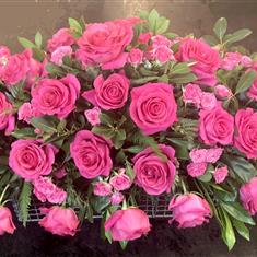 Pink Rose casket spray
