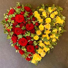 Red &amp; Yellow Rose Heart