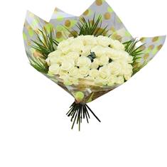 36 Luxury White Roses